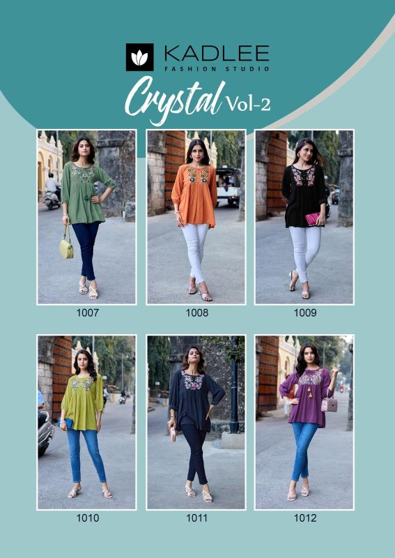 Kadlee crystal vol 2 short top kurtis wholesaler in surat
